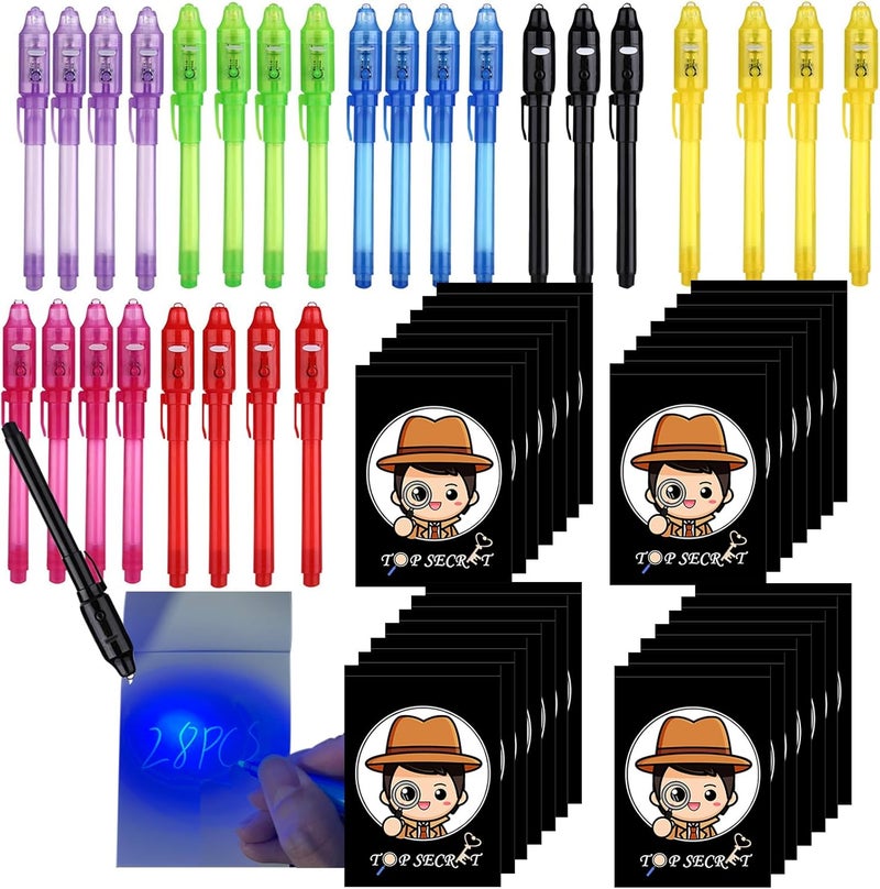 SCStyle Invisible Ink Pen 28Pcs with UV Light Magic Marker for Secret Messages, Writing Information for Birthdays, Easter, Halloween, Christmas Gifts for Students - Image 1